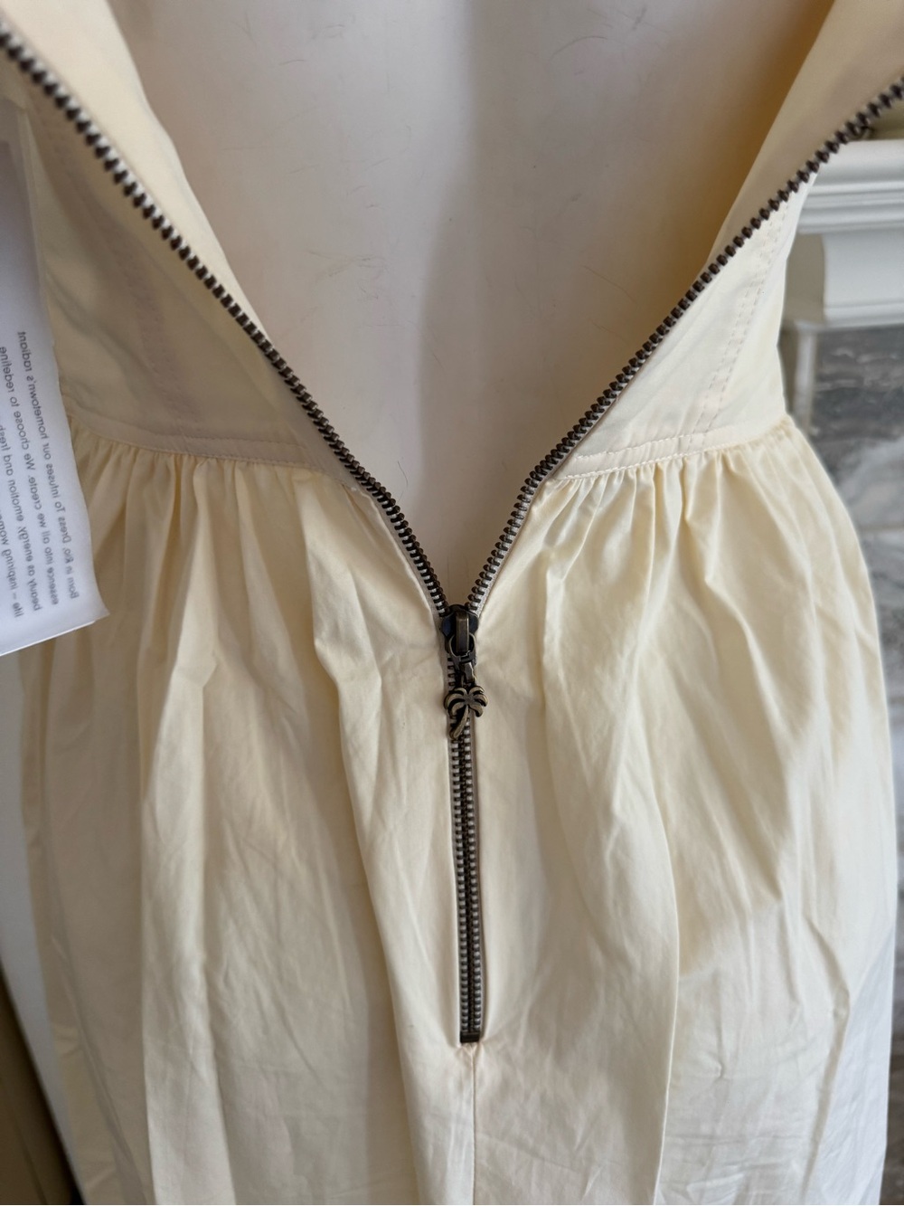 Dress To Light Yellow Beige Shell Waisted Midi Dress - Picture 12 of 13